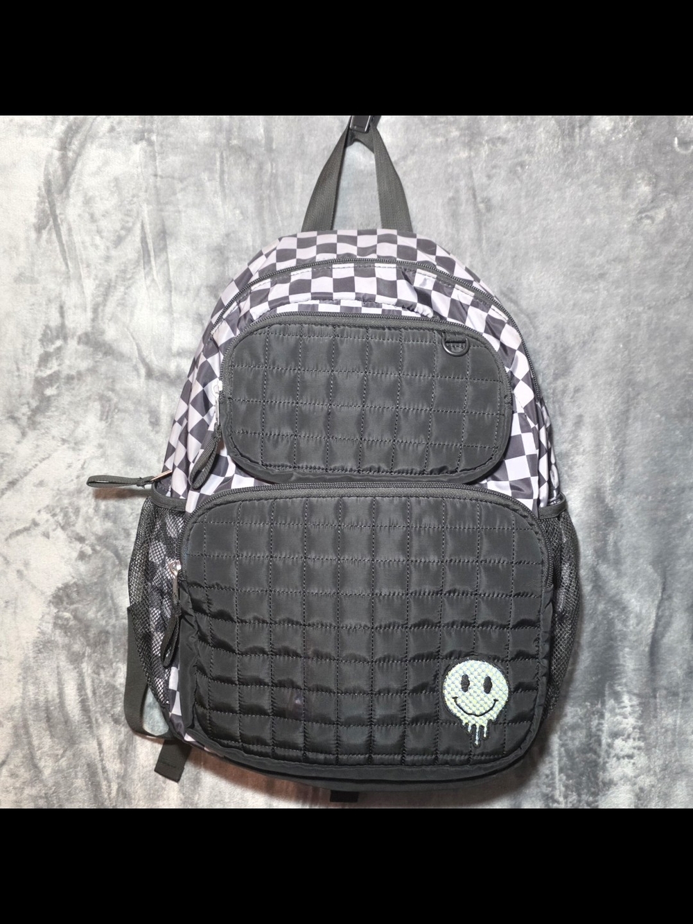 Cat & Jack Black and White Checkered Backpack